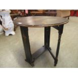 A small Chinese style painted drop leaf table