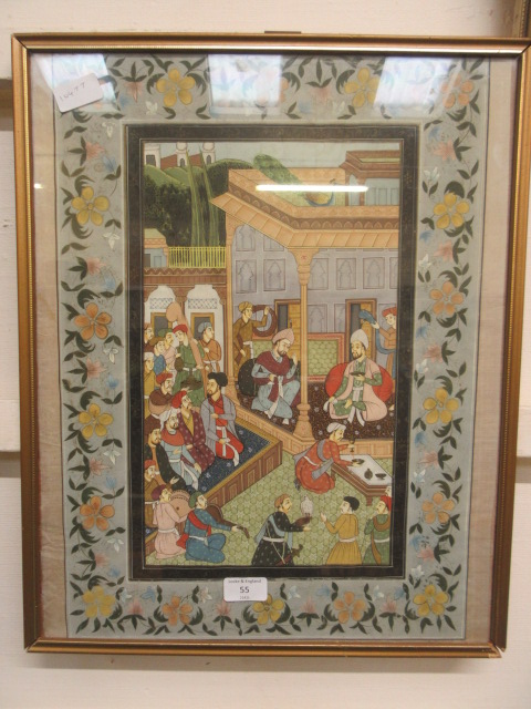 A framed and glazed eastern print