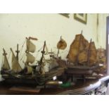A collection of four hand crafted galleons
