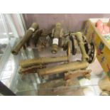 A selection of five brass cannons