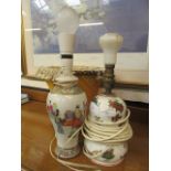 Two oriental style ceramic table lamps