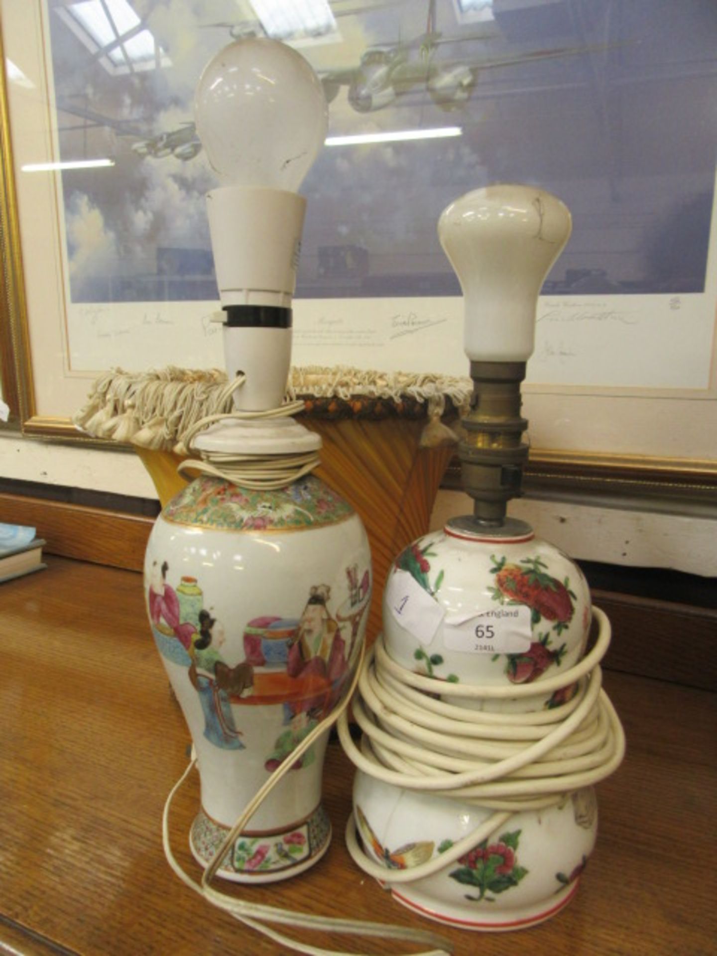 Two oriental style ceramic table lamps