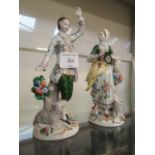 Two continental 18th century style figurines