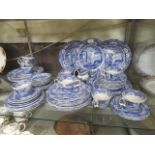 A collection of Spode blue and white table ware to include plates, cups, saucers, bowls etc.