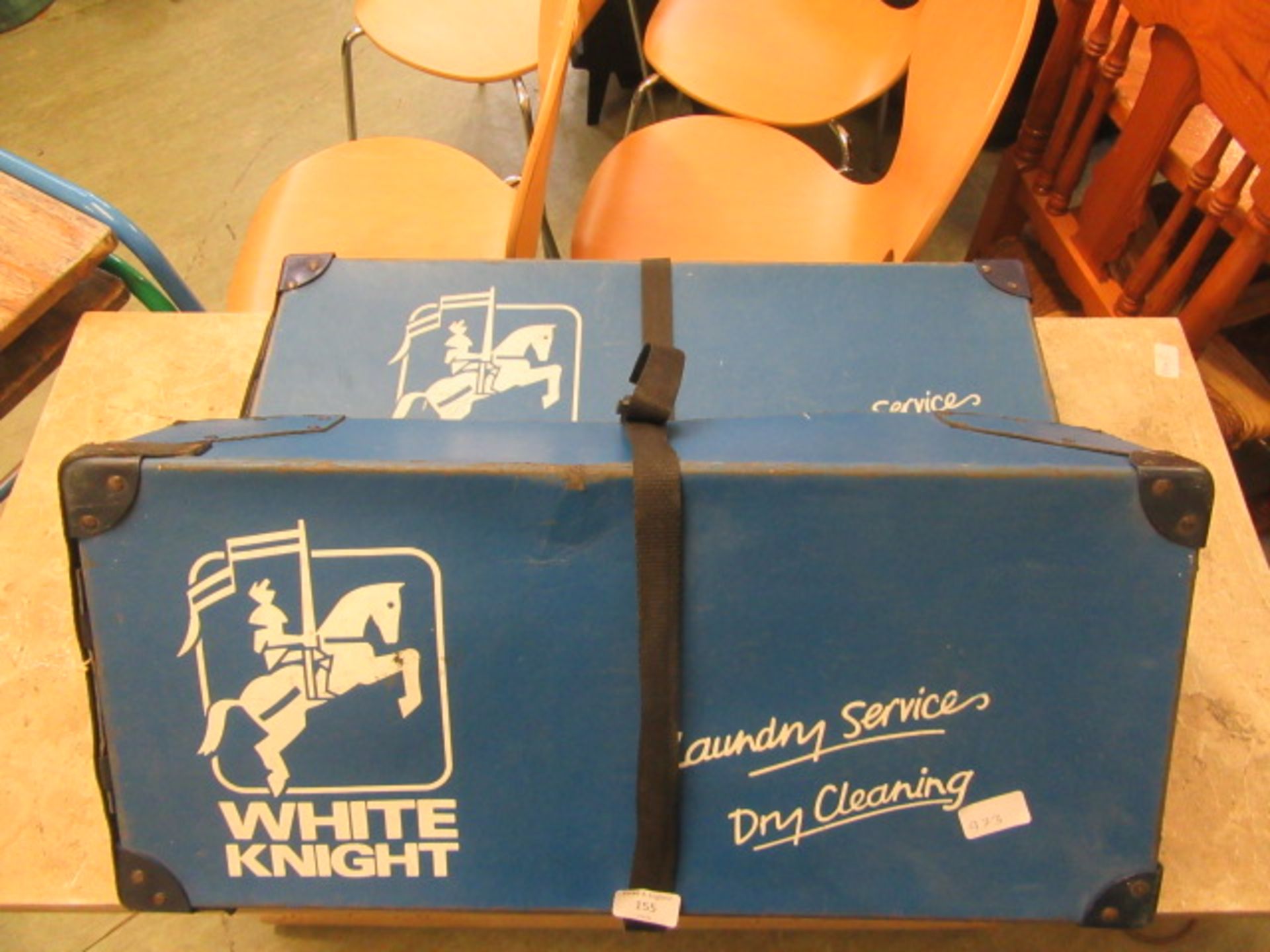 Two mid-20th century White Knight dry cleaning boxes