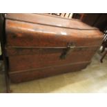 An old tin travelling trunk