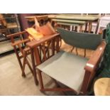 A pair of folding director's chairs (A/F)