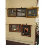 A collection of five framed and glazed Lord Of The Rings pictures with negatives