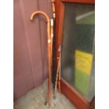 A selection of walking sticks and riding crops