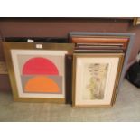 A selection of framed artworks
