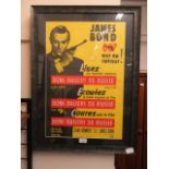 A framed and glazed James Bond advertising poster