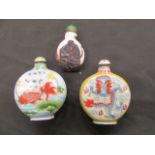 Three oriental style perfume bottles