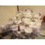 A Royal Crown Derby part tea set 'Derby posies' comprising of cups, saucers, teapot,