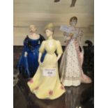 Three Coalport figurines of young ladies