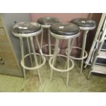 A set of four aluminium mid-20th century design bar stools