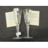 Two Royal Doulton Airtwist goblets with paperwork