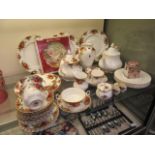 A collection of Royal Albert old country rose ware comprising of teapots, plates,