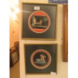 A pair of framed and glazed classical artworks signed M.