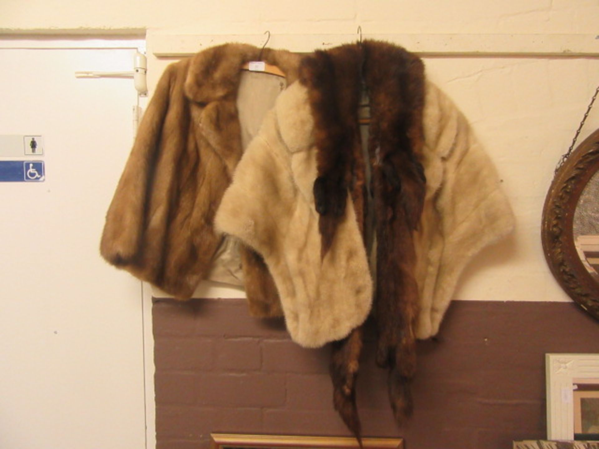 A fur jacket, shawl,