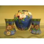 Three items of Maling ware with floral design