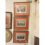 A set of three framed and glazed Italian grand tour prints