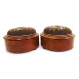 A pair of Victorian walnut footstool/boxes,