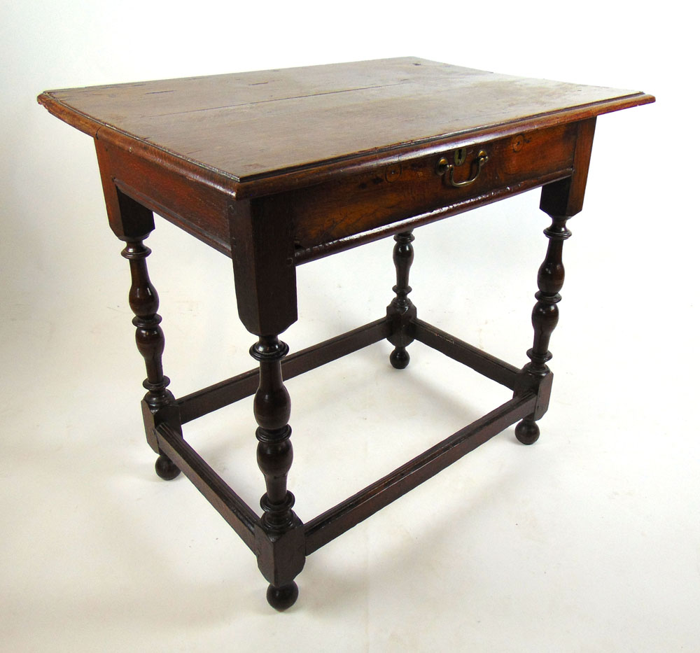 An early 18th century oak side table, - Image 2 of 2