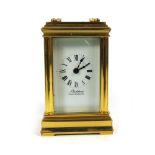 A miniature brass cased five bevel glass carriage clock by Sladdens of Canterbury, h.