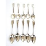 A collection of Georgian silver spoons to include five serving spoons. Various hallmarks.