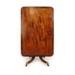 A 19th century and later mahogany, strung and rosewood banded breakfast table,