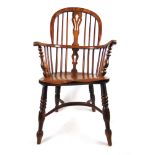 A 19th century elm and ash Windsor chair,