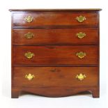 A 18th century and later mahogany chest of four long drawers,