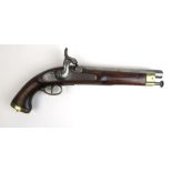 A 19th century percussion cavalry pistol, probably East India Company.