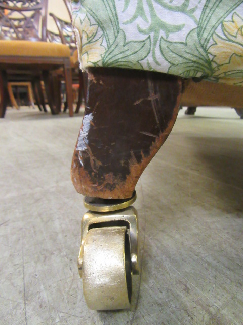 An early 20th century Howard and Sons arm chair with walnut legs, - Image 7 of 7