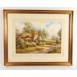 Clive Blake (British) country cottage scene signed watercolour 44 cm x 30 cm