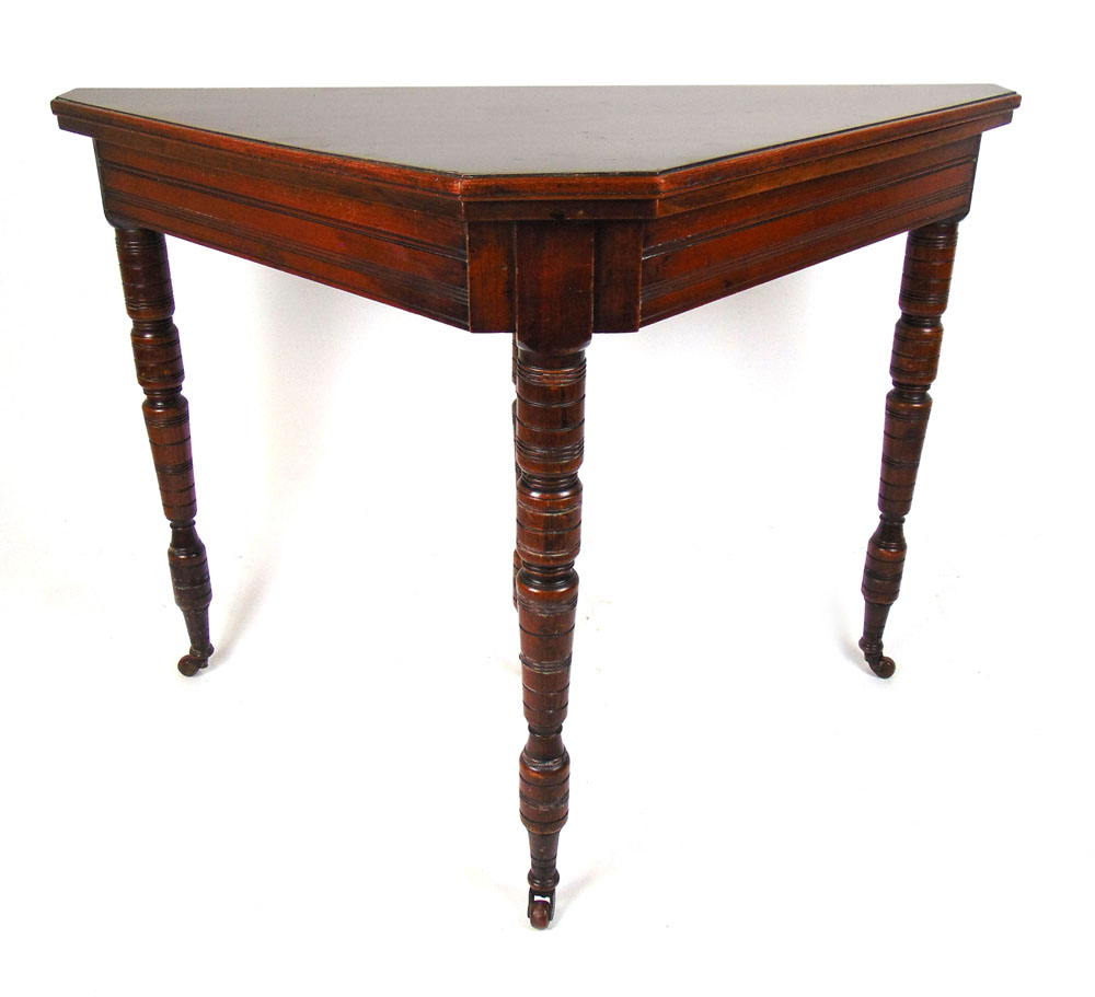 An Edwardian walnut card table,