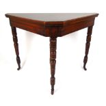 An Edwardian walnut card table,