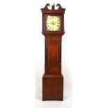 A 19th century oak, mahogany and rosewood banded long case clock,