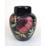 A Moorcroft Anemone pattern ginger jar, h.