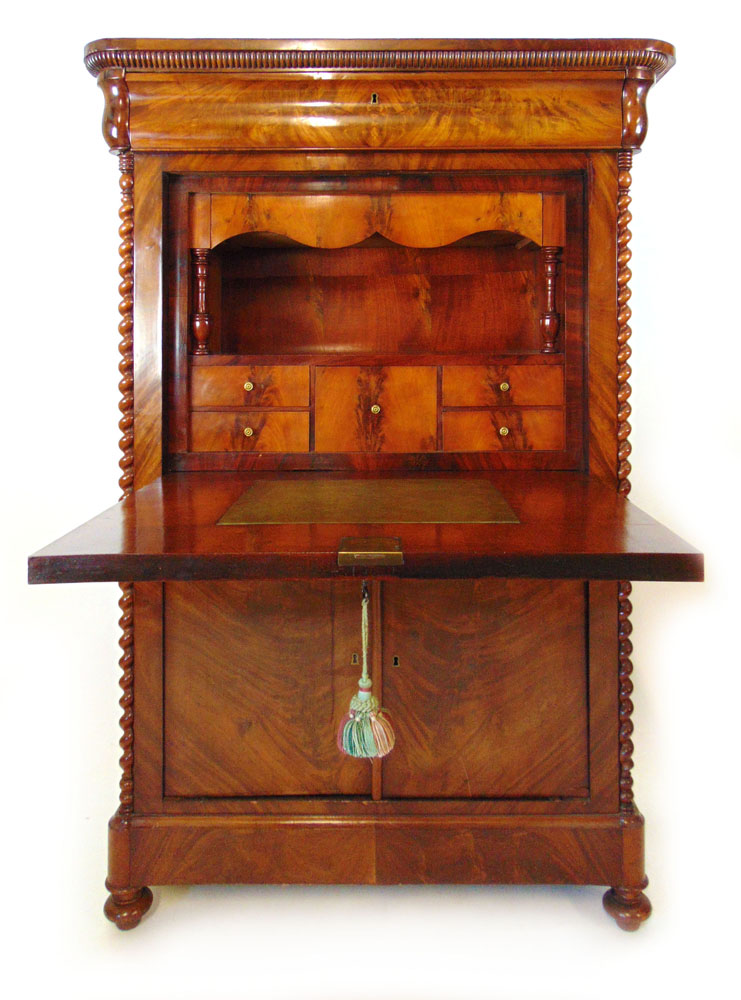 A 19th century French mahogany escritoire, - Image 2 of 2