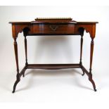 An early 20th century rosewood, boxwood strung and marquetry ladies desk by James Shoolbred and Co.