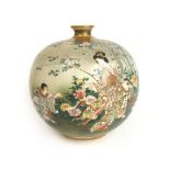 An early 20th century Japanese Satsuma vase of globular form,
