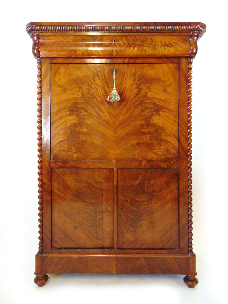 A 19th century French mahogany escritoire,