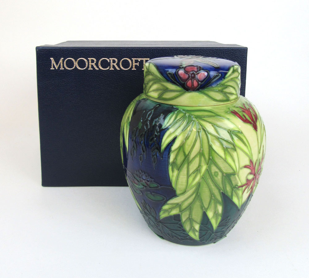 A limited edition Moorcroft Ophelia pattern ginger jar, h.