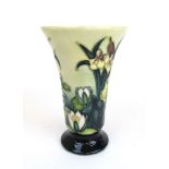 A Moorcroft Water Lily and Reed pattern vase of flared form, h.