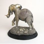 An Elizabeth II silver model of an elephant. Hallmarked for Birmingham 1992, h.