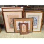 A selection of framed and glazed fashion prints