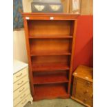 A modern cherrywood open bookcase CONDITION REPORT: Dimensions as follow: H: