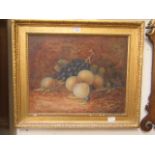 A gilt framed oil on canvas of still life signed H.