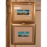 A pair of framed and glazed limited edition prints of sheep signed Barbara Thomason